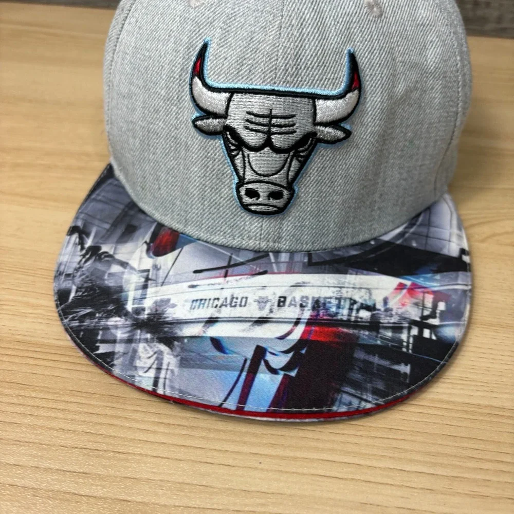 Chicago Bulls Hat Cap Snapback Gray NBA Basketball‎ City Art Promo